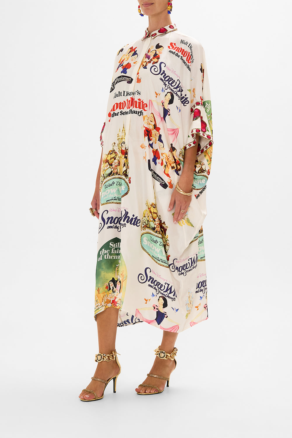 Disney CAMILLA silk kaftan in Princess In Print 