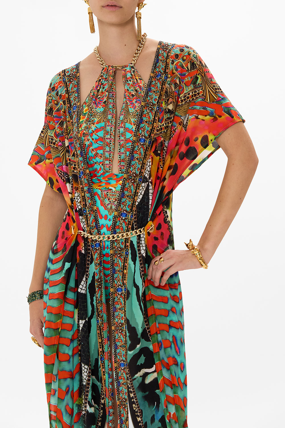 CAMILLA Cover Up with Front Splits in Desert Visions print.