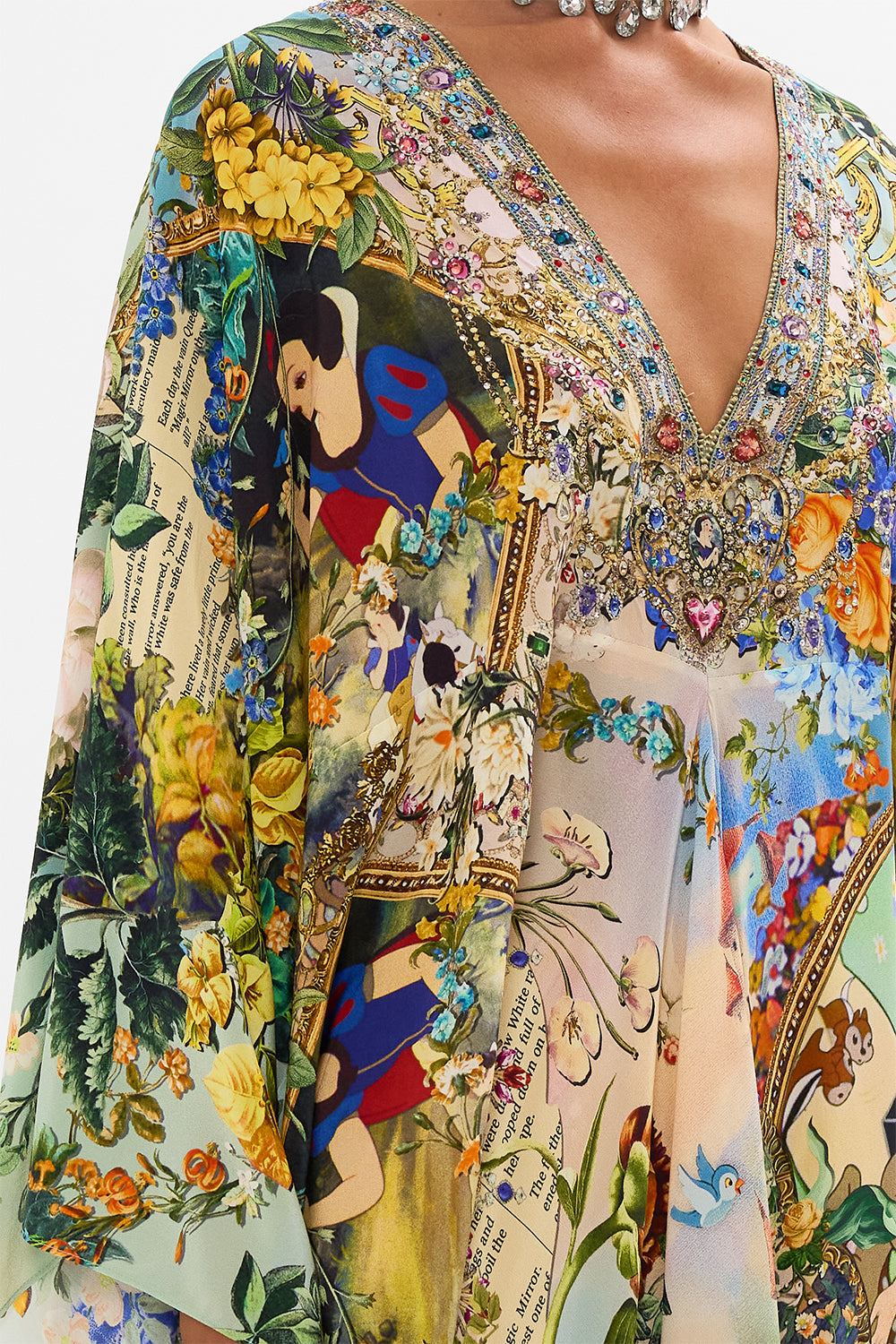 Disney CAMILLA silk kaftan in The Kindest One Of All print