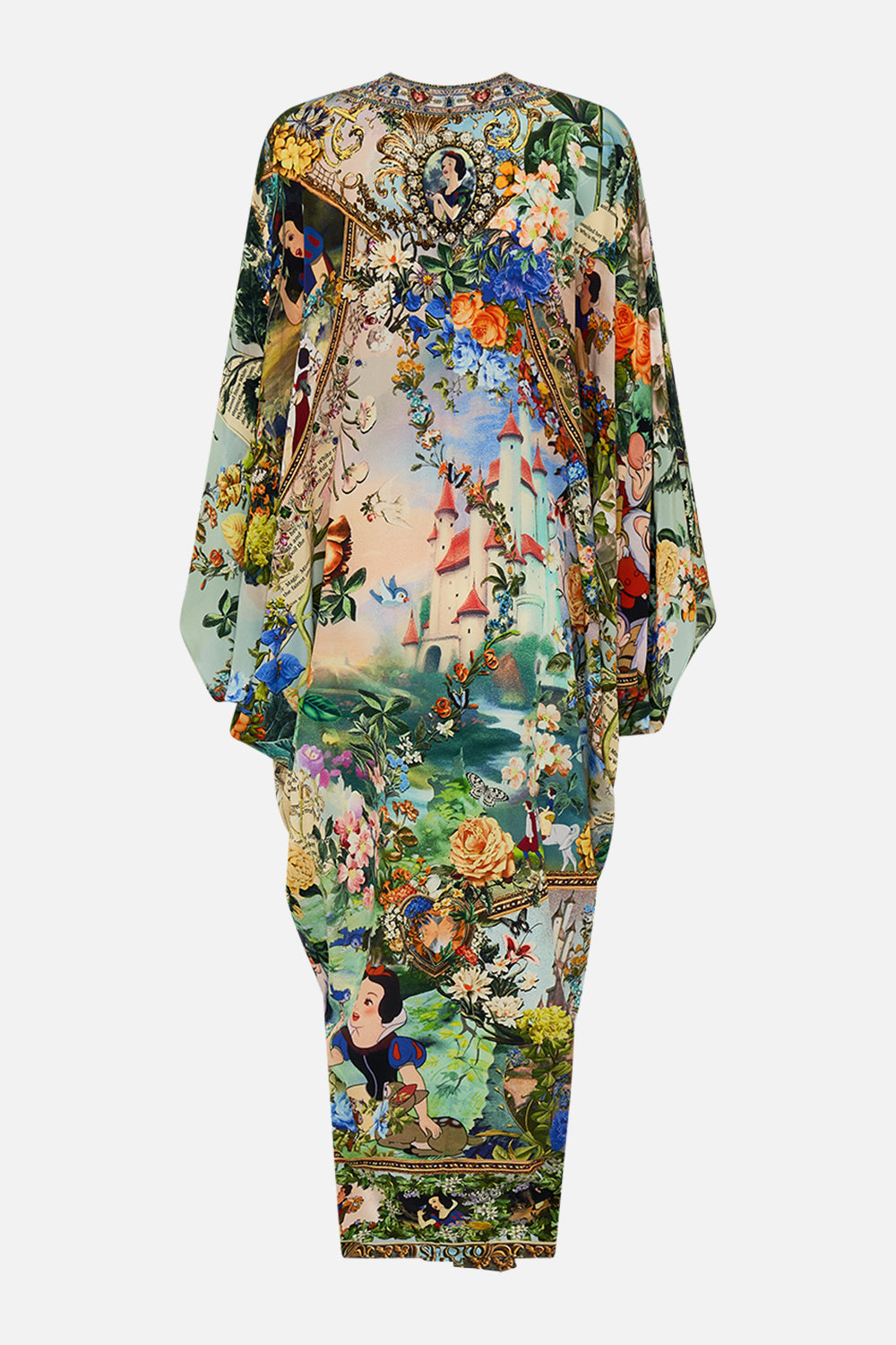 Disney CAMILLA silk kaftan in The Kindest One Of All print