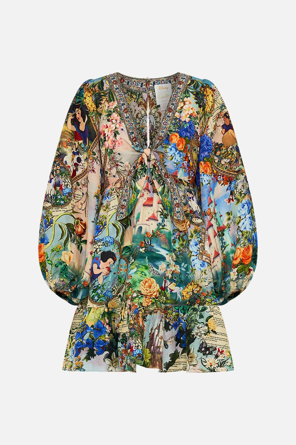 Disney CAMILLA silk mini dress in The Kindest One Of All print