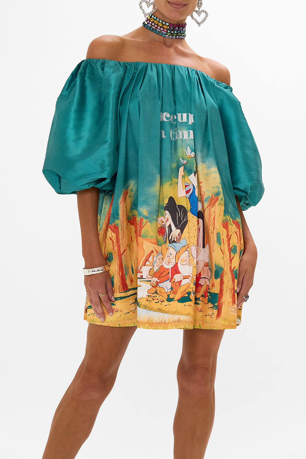 Disney CAMILLA one shoulder dress in Kindest One Of All print