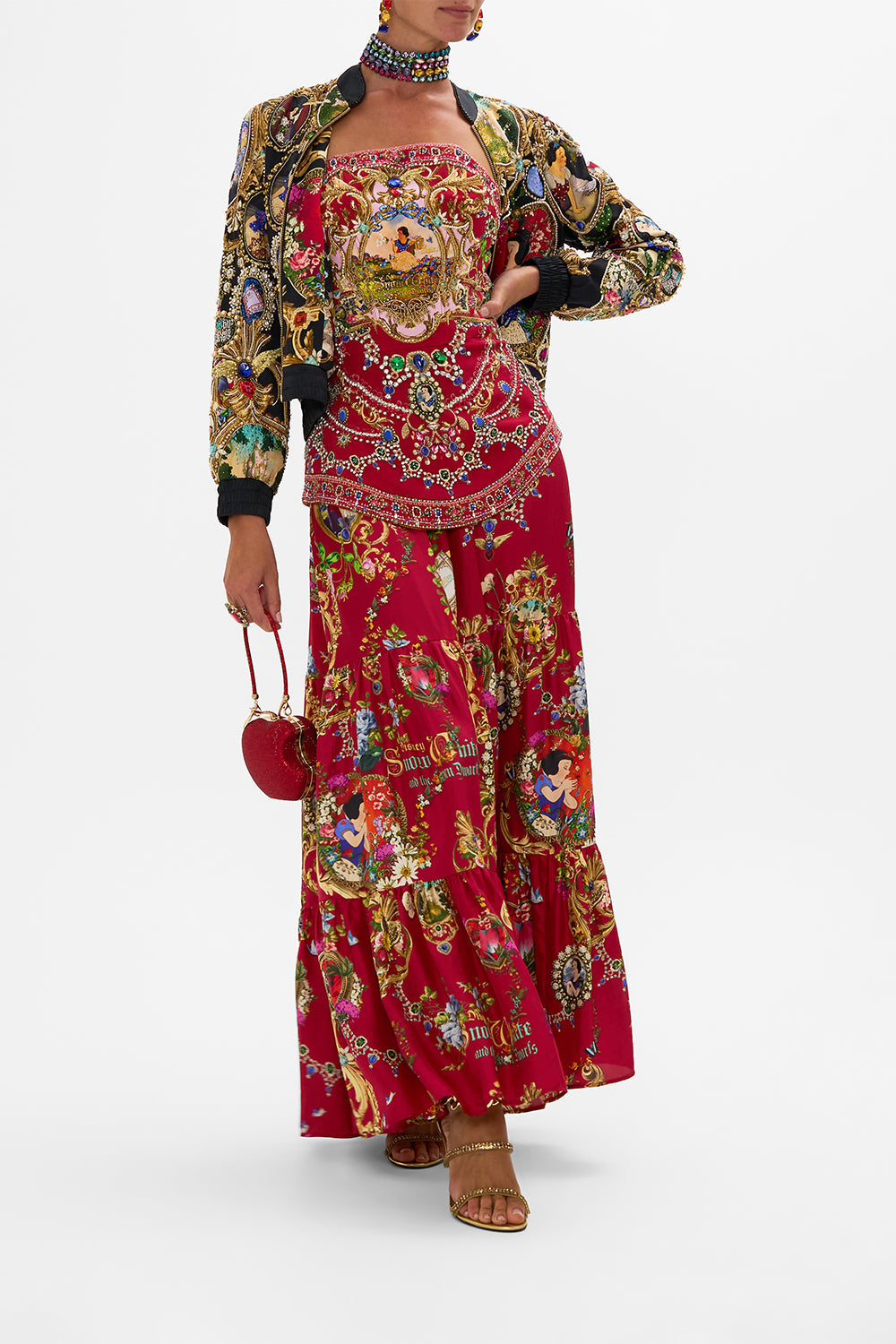 Disney CAMILLA corset in Just One Bite Snow White print