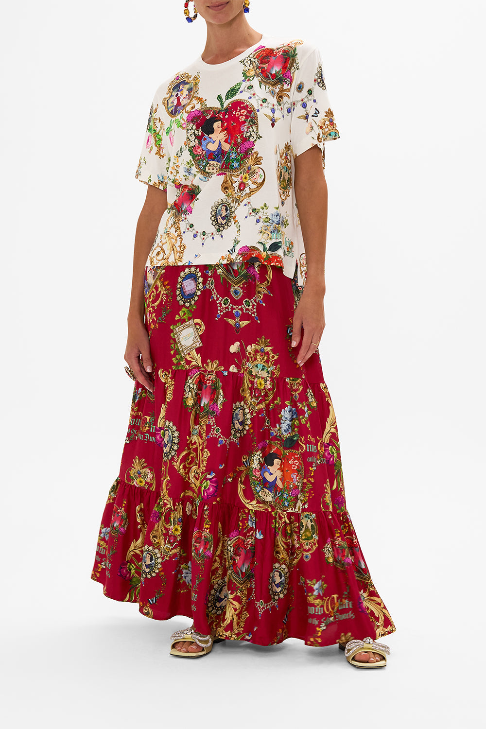 Disney CAMILLA high waisted skirt in Just One Bite Snow White print