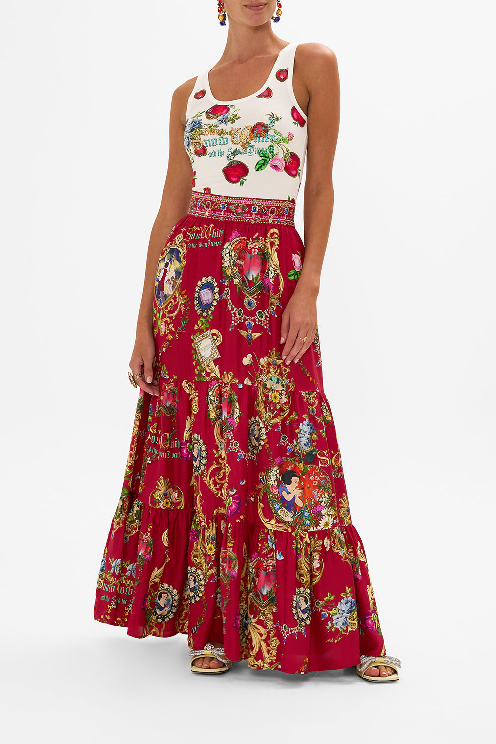 Disney jersey tank in Just one Bite Snow White print