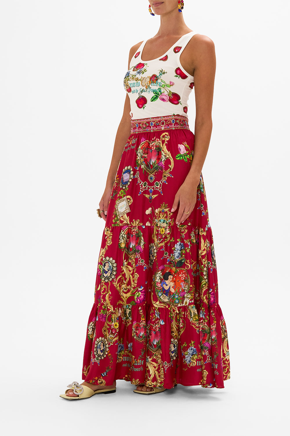 Disney jersey tank in Just one Bite Snow White print