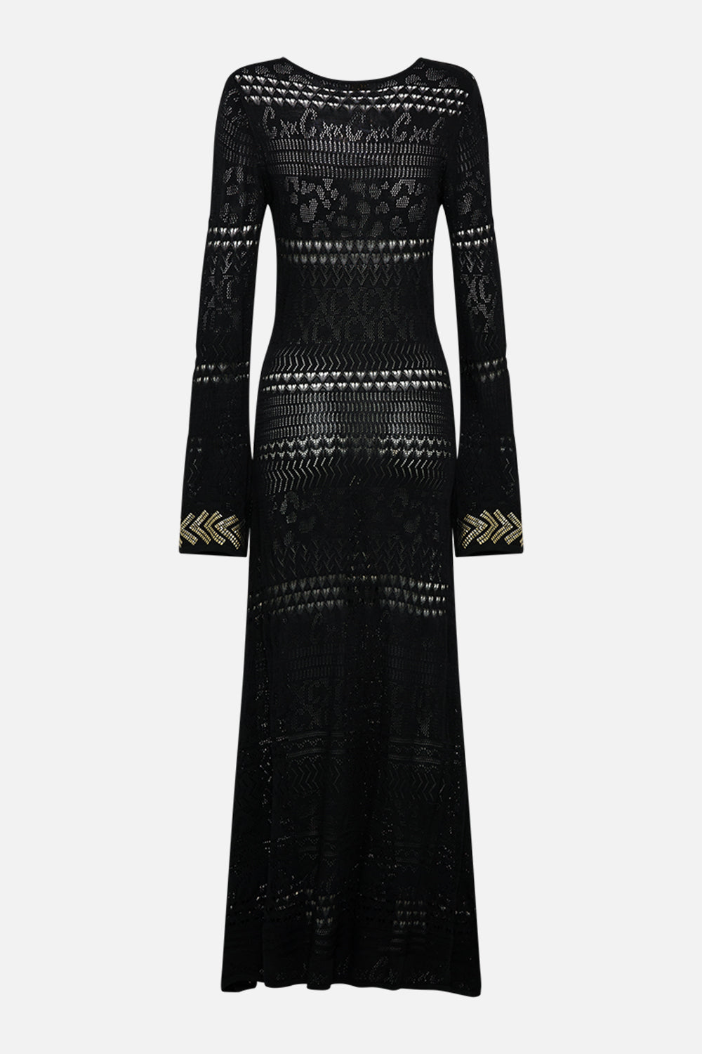 CAMILLA Lace Up Knit Dress in Cat Worship print. 