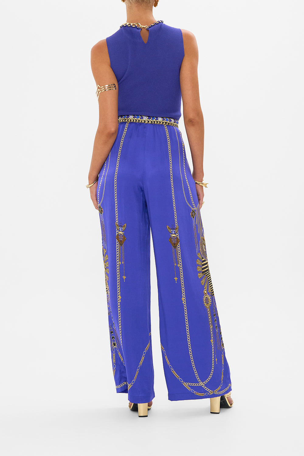 CAMILLA Sleeveless Knit Tank Top in My Fair Pharaoh print.