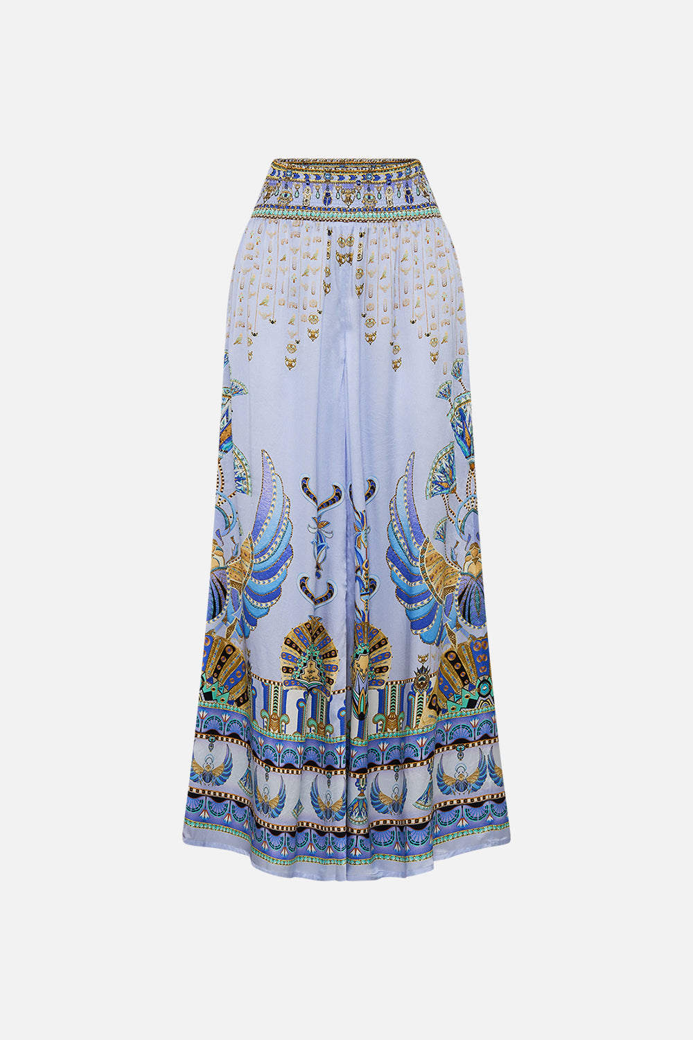 CAMILLA lilac Shirred Waist Pant in Under Scarab Skies print