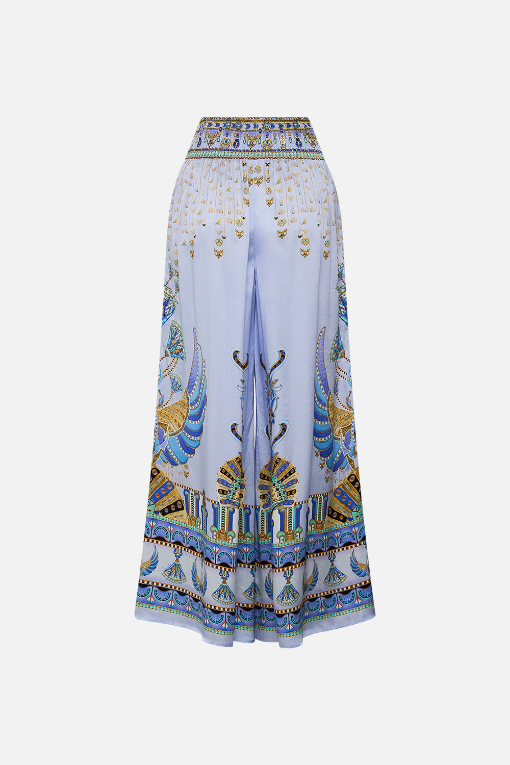 CAMILLA lilac Shirred Waist Pant in Under Scarab Skies print