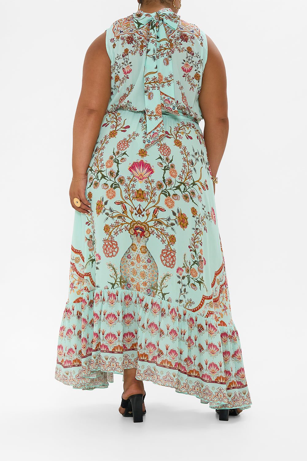 NECKTIE DRESS WITH ELASTICATED WAIST WEAVING WORLDS