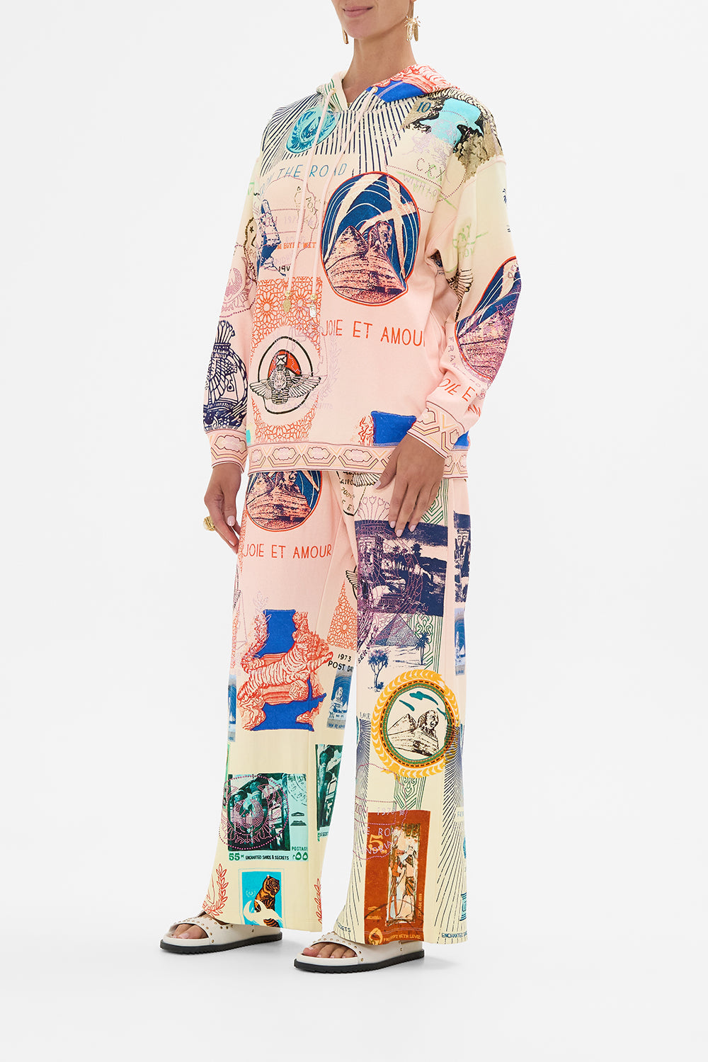 CAMILLA hoodie with pockets in Haute Passport print