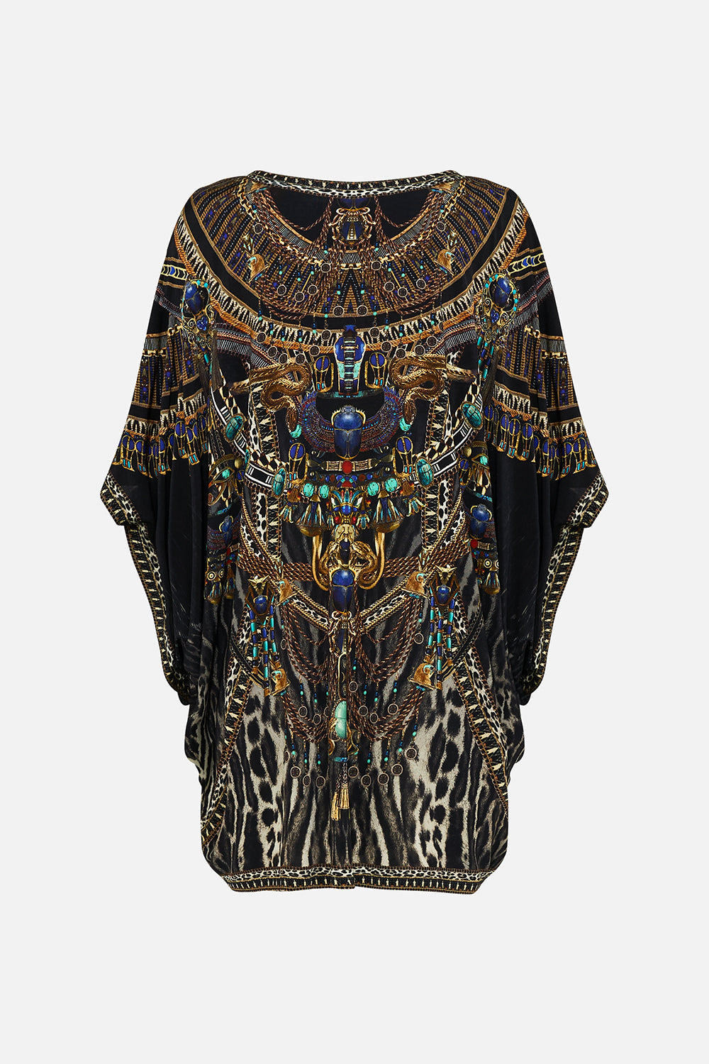 CAMILLA Bast Sleeve Dress in Cat Worship print. 