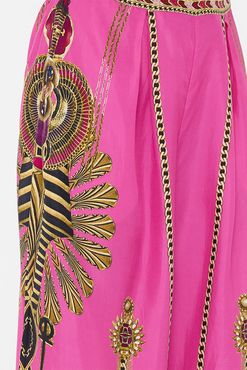 CAMILLA Tuck Front Pant in Song Of The Scarab print. 