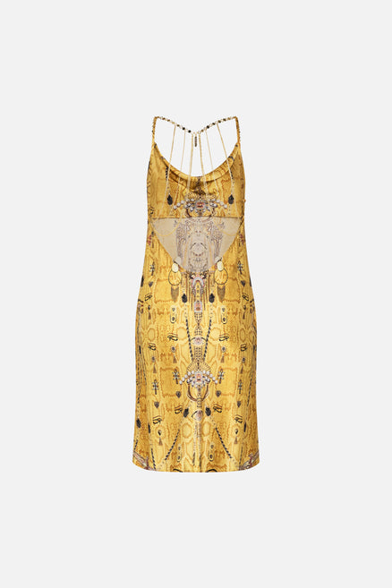 The Valley Of The Kings Gilded Mesh Long Dress With Neckpiece| CAMILLA US   CAMILLA