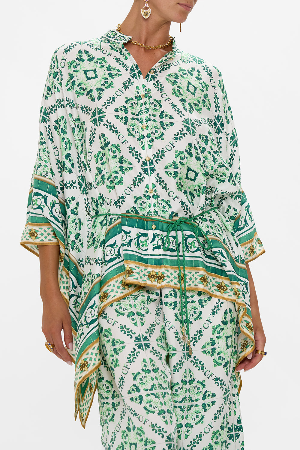 BUTTON THROUGH SCARF BLOUSE CORRIDOR OF CALM