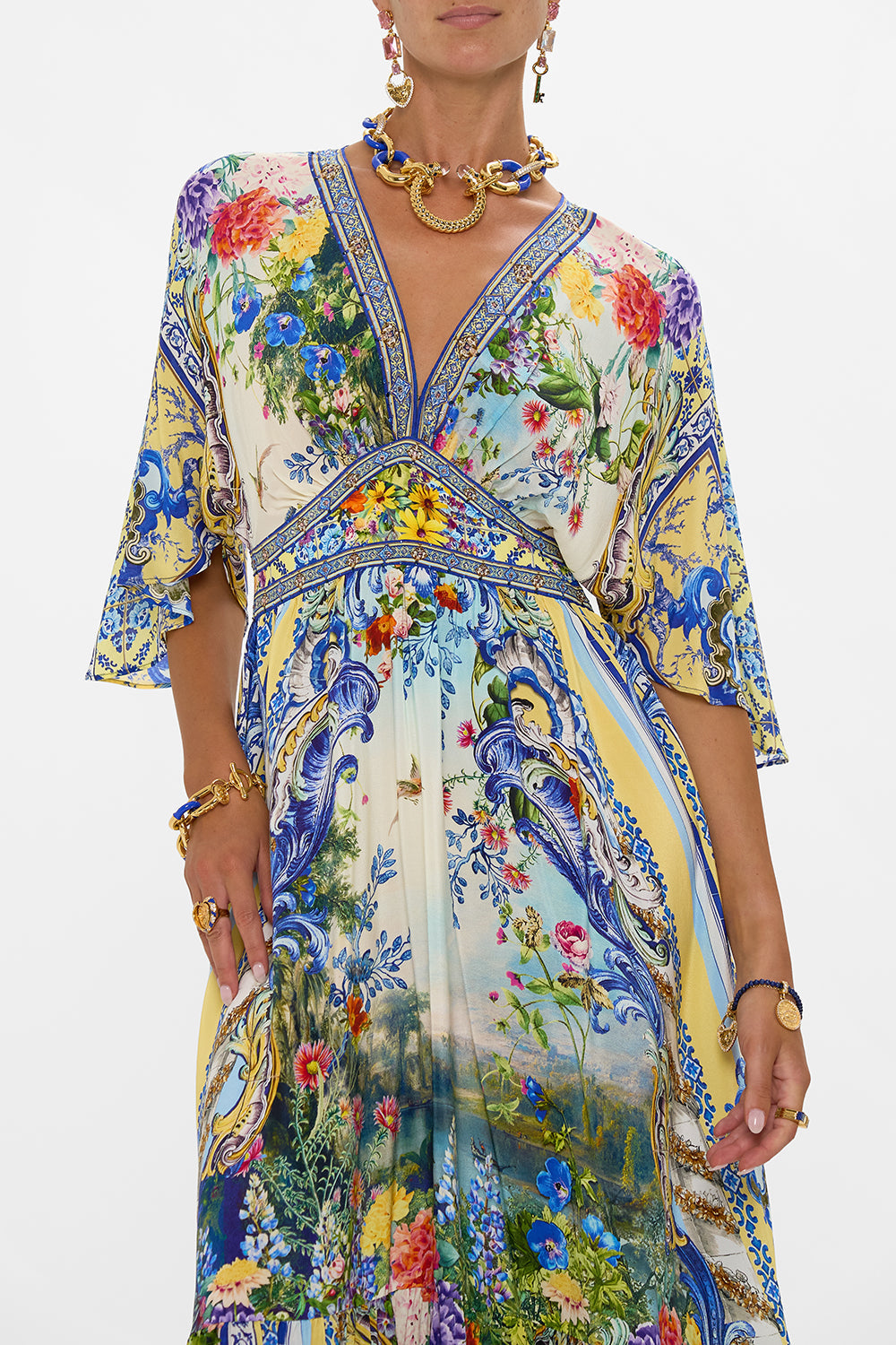 WAISTED DRESS WITH HEM RUFFLE WALL TO WALL WONDERS