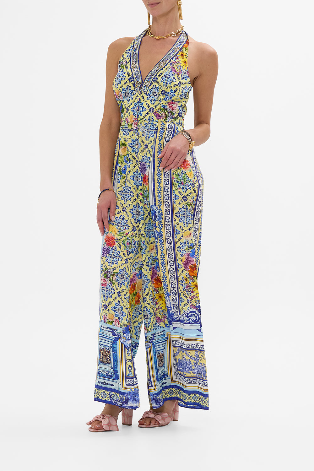 HALTERNECK JUMPSUIT WITH TIE NECK WALL TO WALL WONDERS