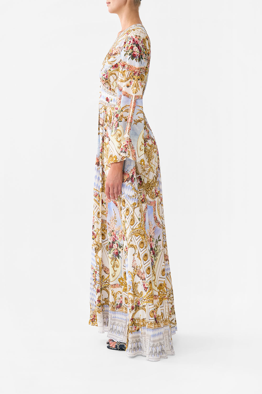 KIMONO SLEEVE DRESS WITH SHIRRING DETAIL THRONE GAMES