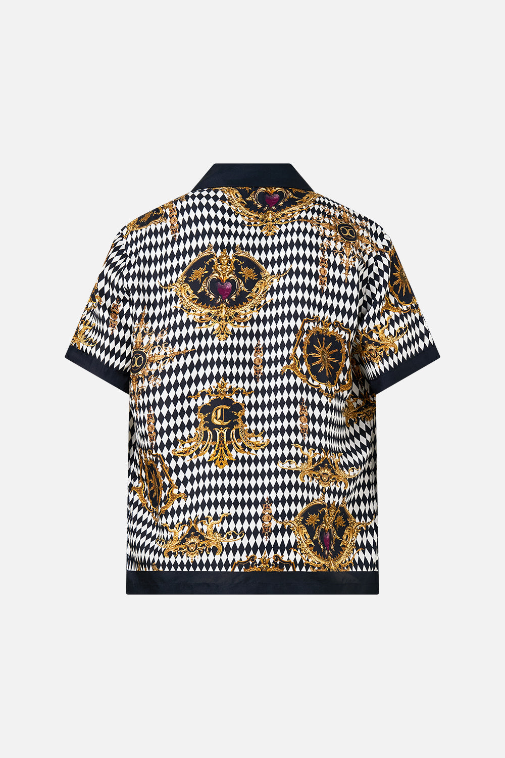 CAMISA DE MANGA CORTA CON CUELLO CUBANO MONARCHY MANIA
