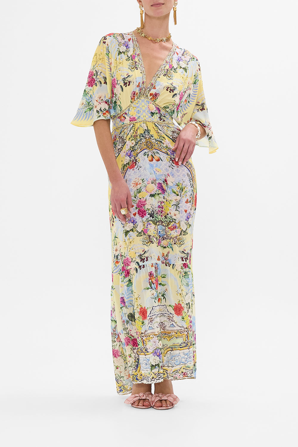 gmch217B ○ 希少 ARTIFEX AUSTRALIA Camille The Flor Fantástica V Neck Flared Jumpsuit | CAMILLA US – CAMILLA