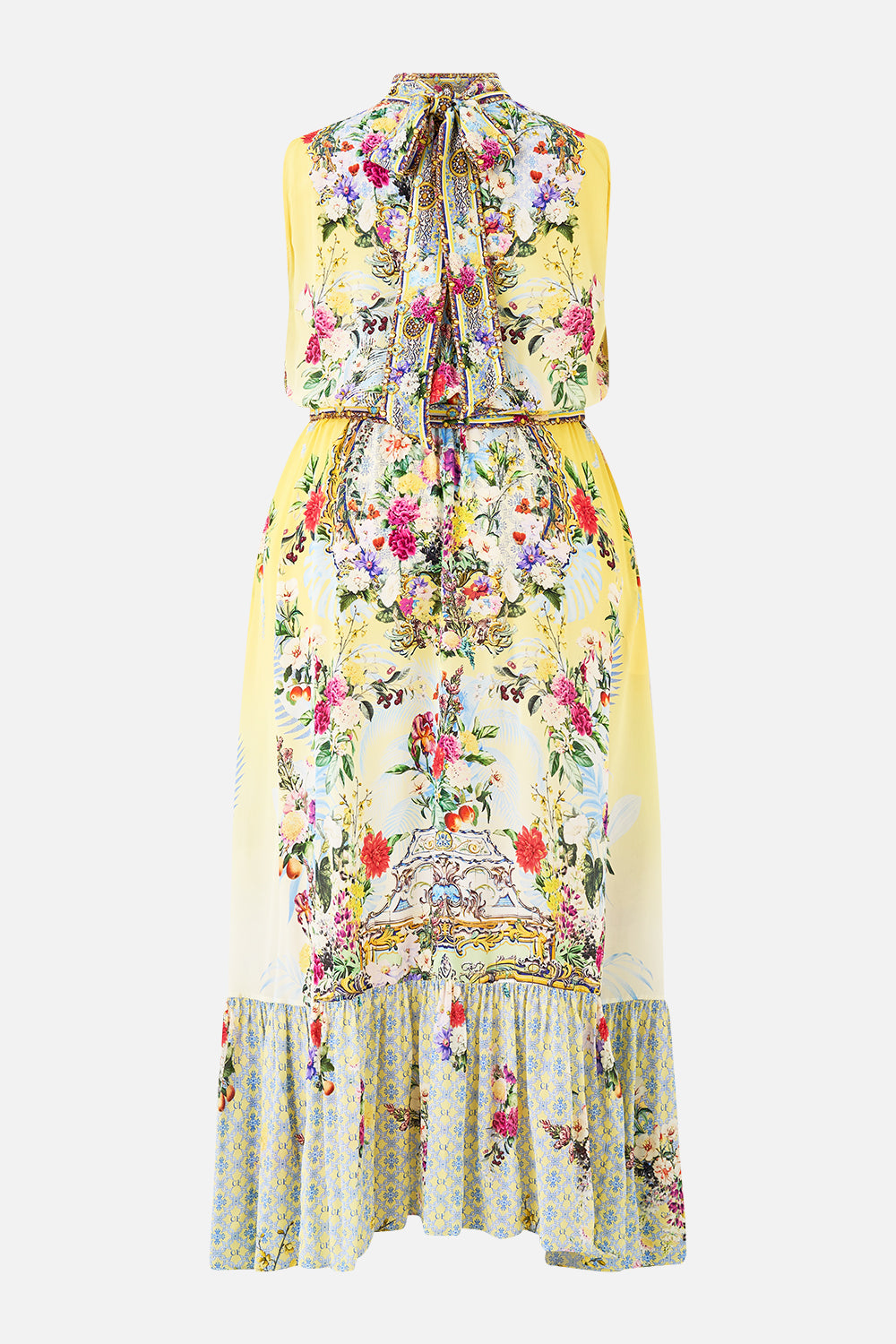 NECKTIE DRESS WITH ELASTICATED WAIST FLOR FANTÁSTICA