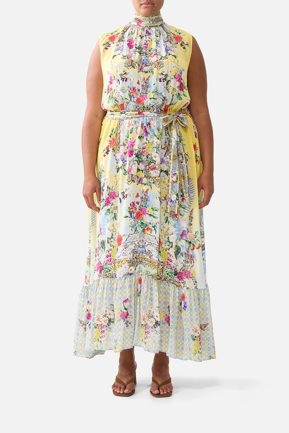 NECKTIE DRESS WITH ELASTICATED WAIST FLOR FANTÁSTICA