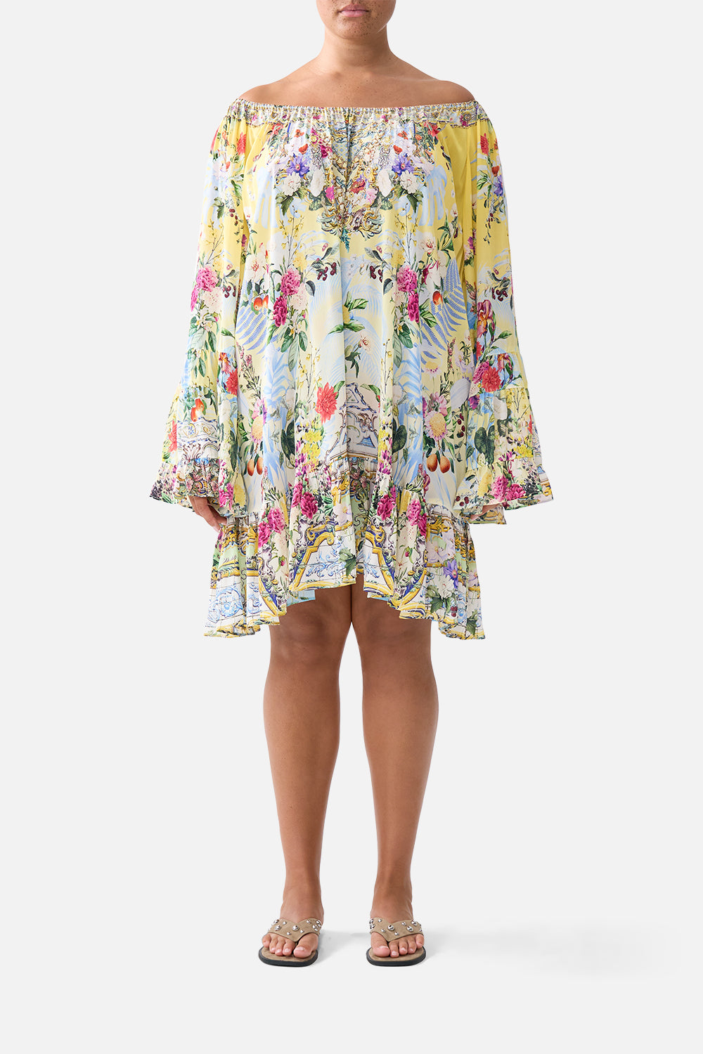 A LINE FRILL DRESS FLOR FANTÁSTICA