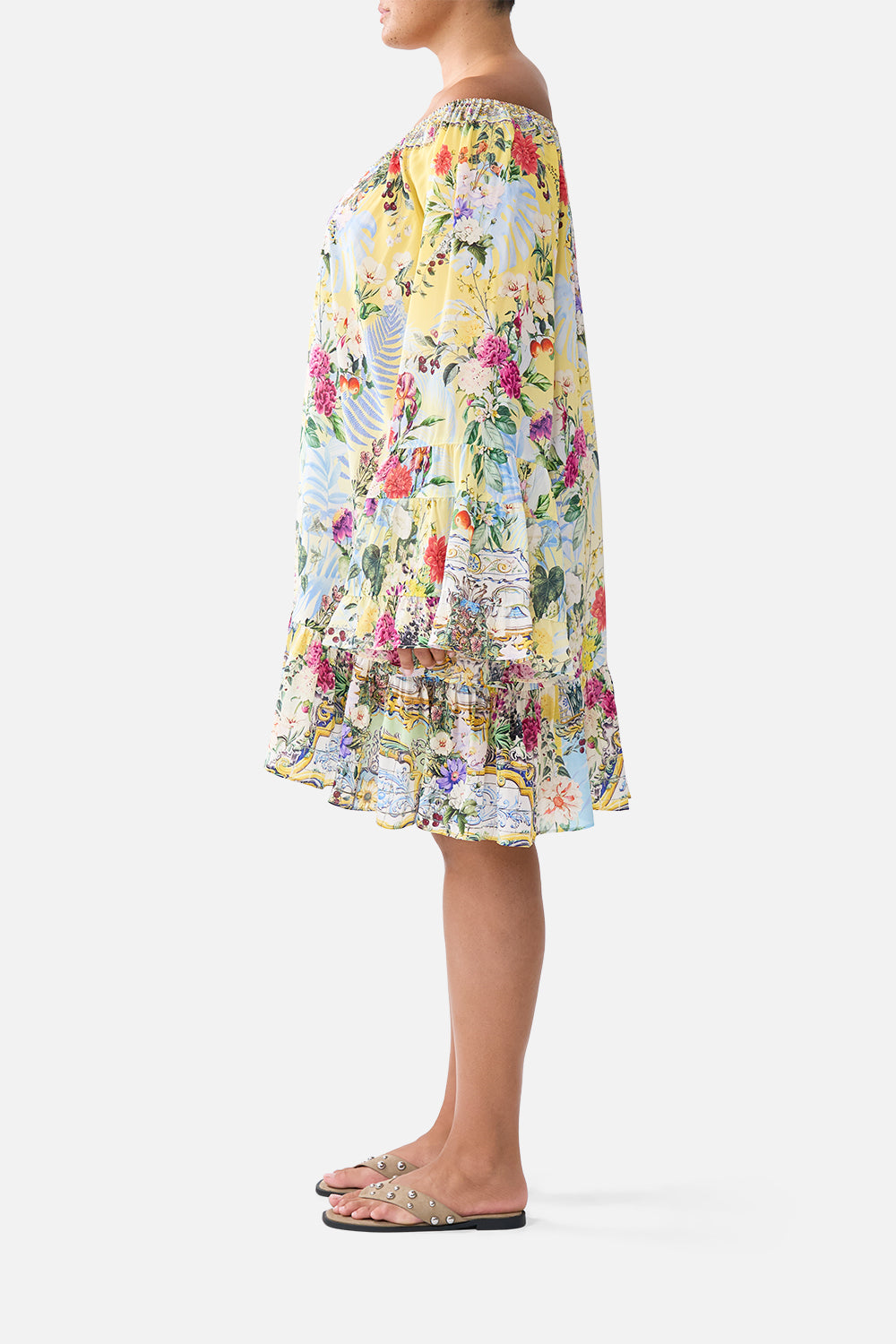 A LINE FRILL DRESS FLOR FANTÁSTICA