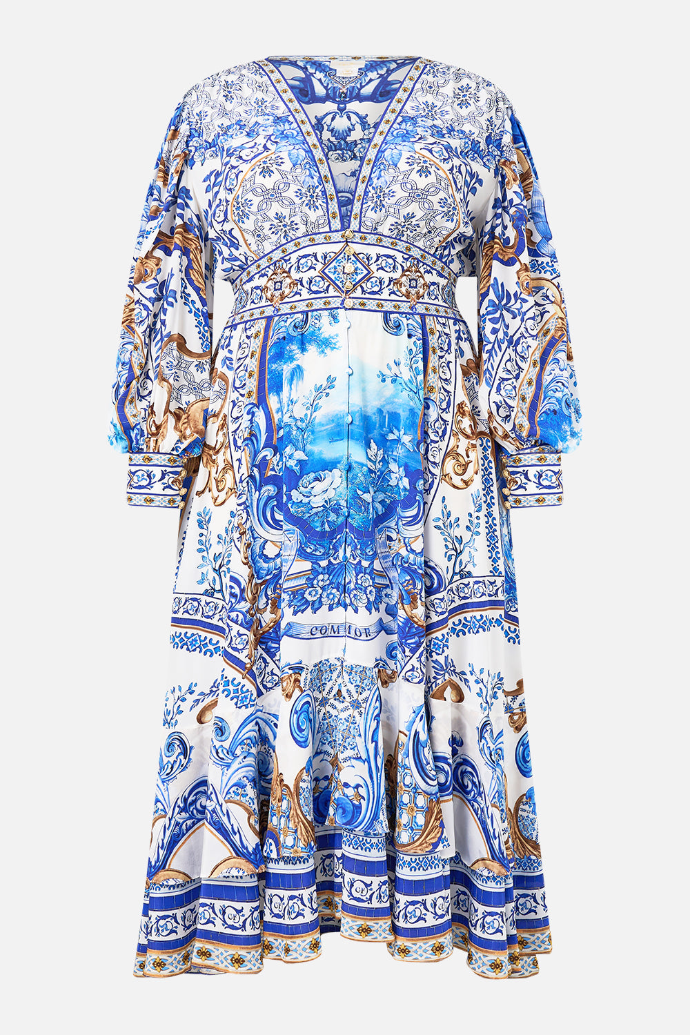 LONG BUTTON FRONT DRESS AZUL ADVENTURES