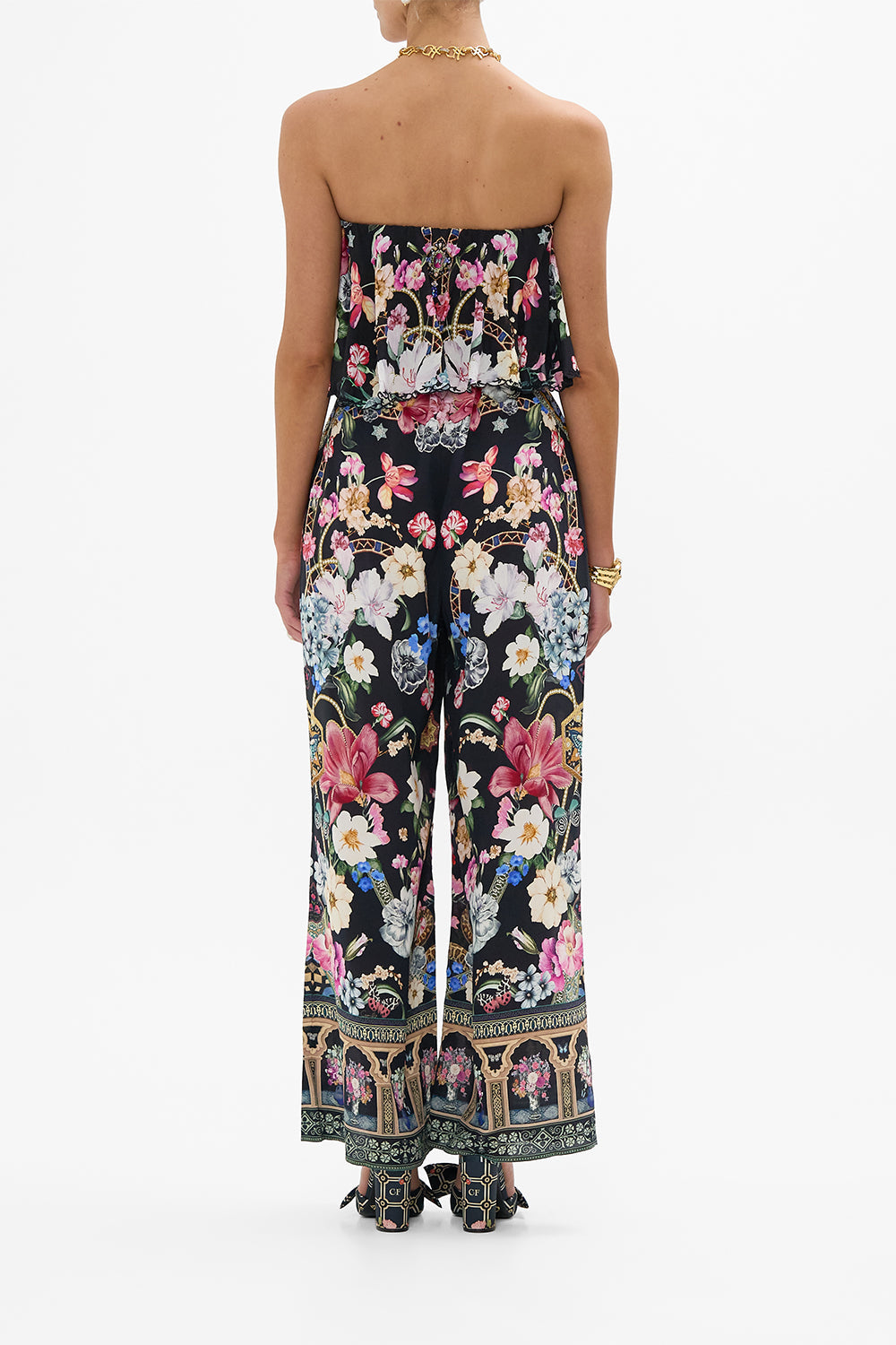 STRAPLESS JUMPSUIT WITH FRILL MIDNIGHT IN MONSERRATE