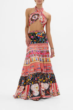 JERSEY TIE UP SCARF TOP FOLK FABULOUS