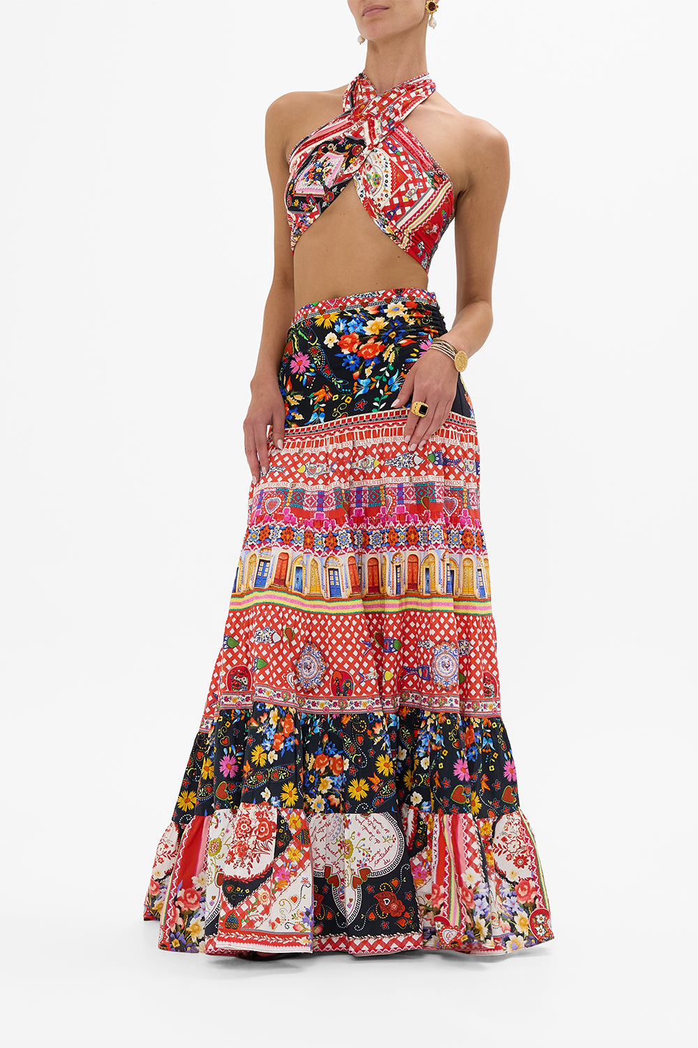 TOP DE PUNTO CON PAÑUELO Y NUDO ESTILO FOLK FABULOSO