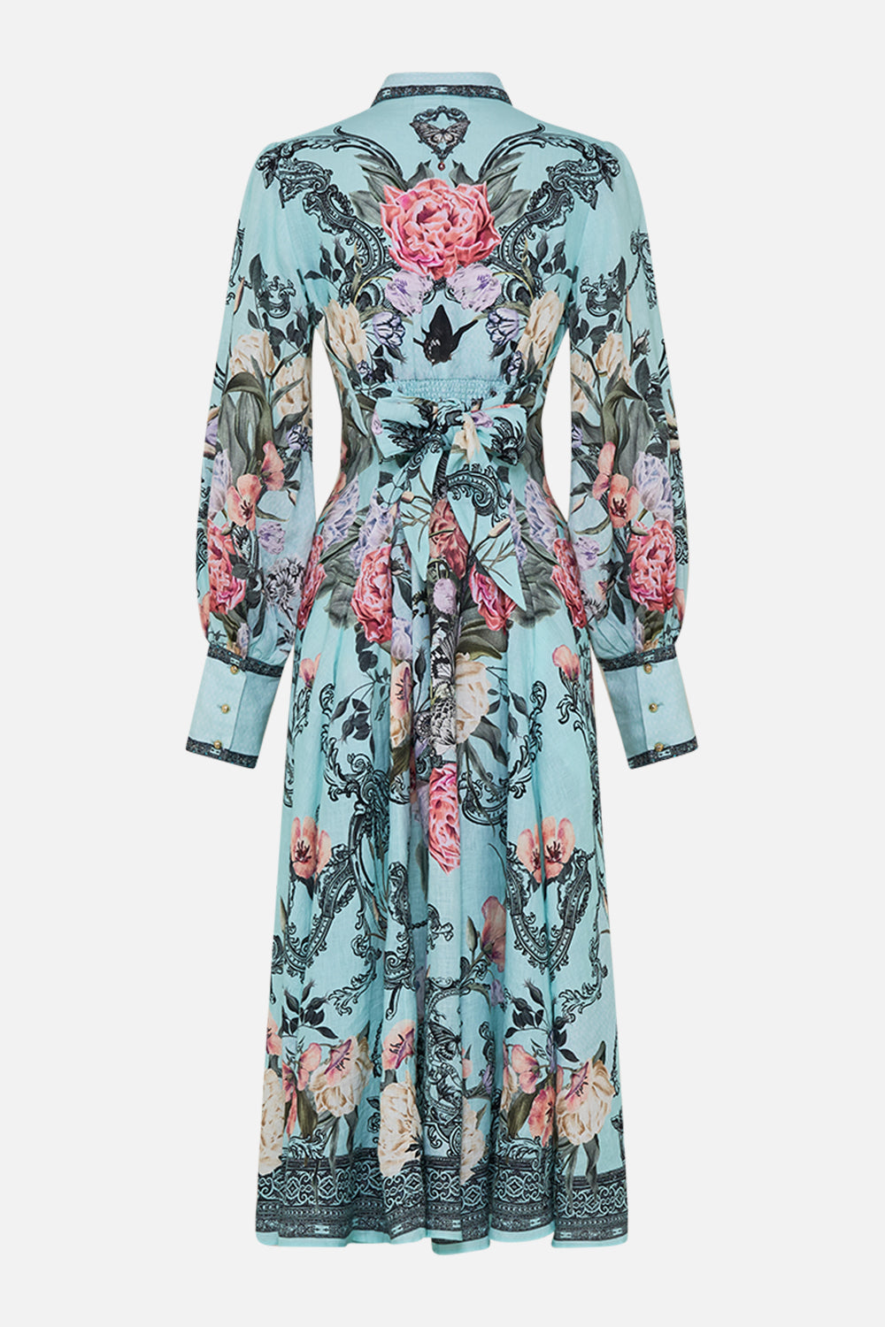 CAMILLA waist tie shirt dress in Petal promiseland print