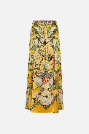 CAMILLA yellow floral oprint maxi skirt in Paths Of Gold print