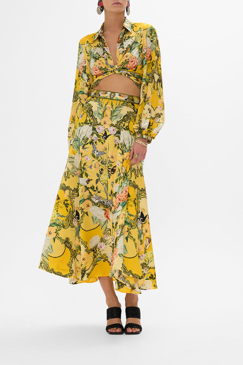 PANELLED FLARED LONG SKIRT WHERES YOUR HEAD AT