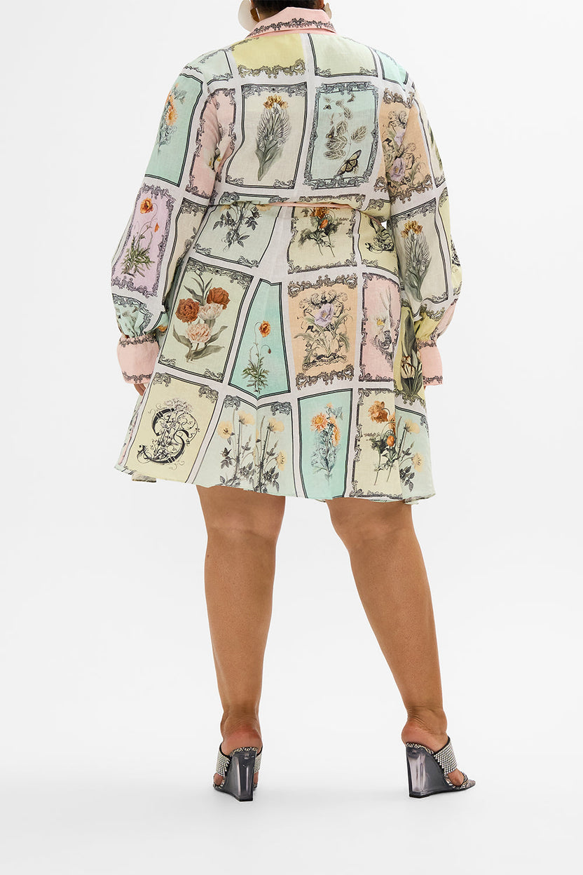 HIGH LOW MIDI SHIRT DRESS LONG LIVE LETTERPRESS