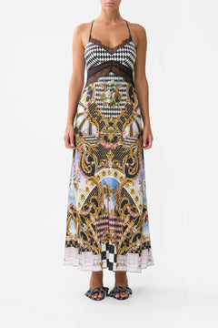 LACE SPLICE BIAS LONG DRESS MONARCHY MANIA