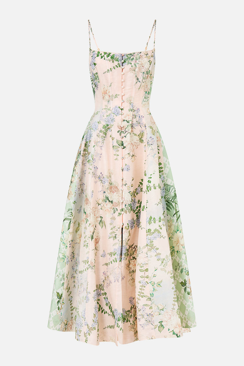 fitted lace wedding dress The Palacio Playground Corset Dress With Long Flared Skirt