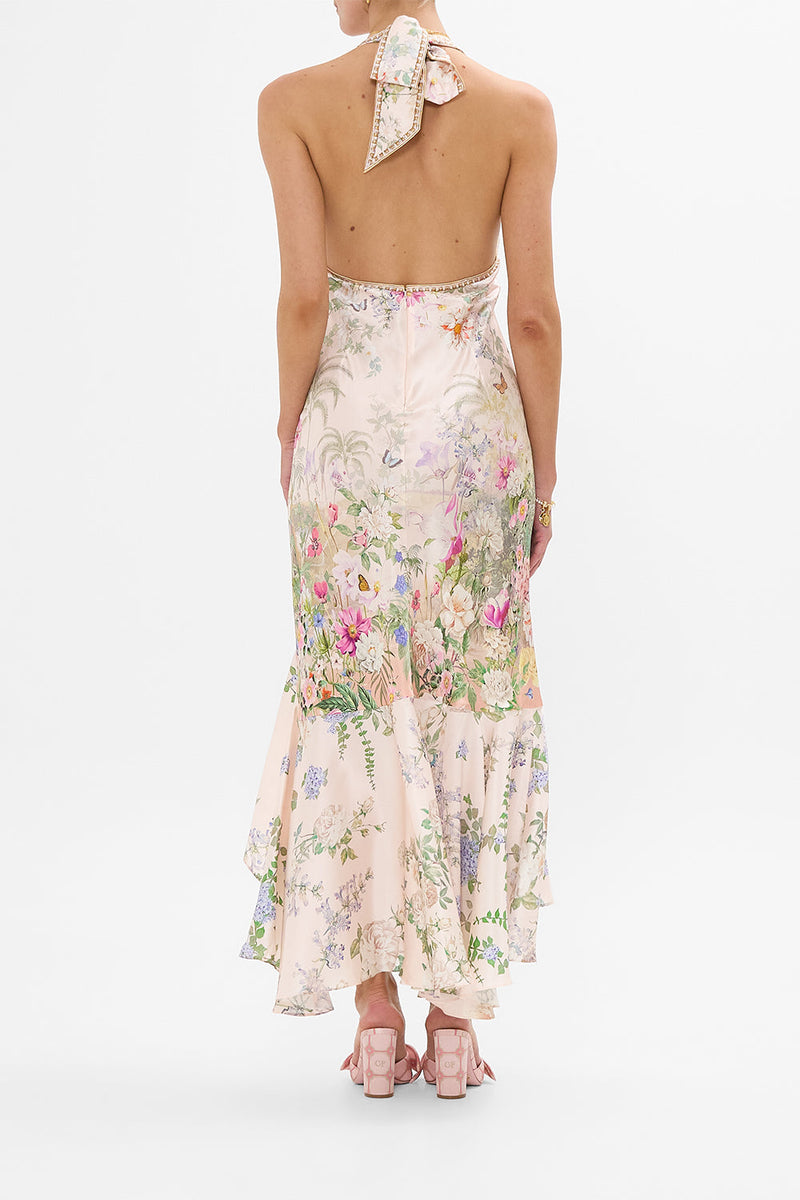 Camilla | Bias Halter Dress with Ruffle Hem Palacio Playground, L Pink | Palacio Playground