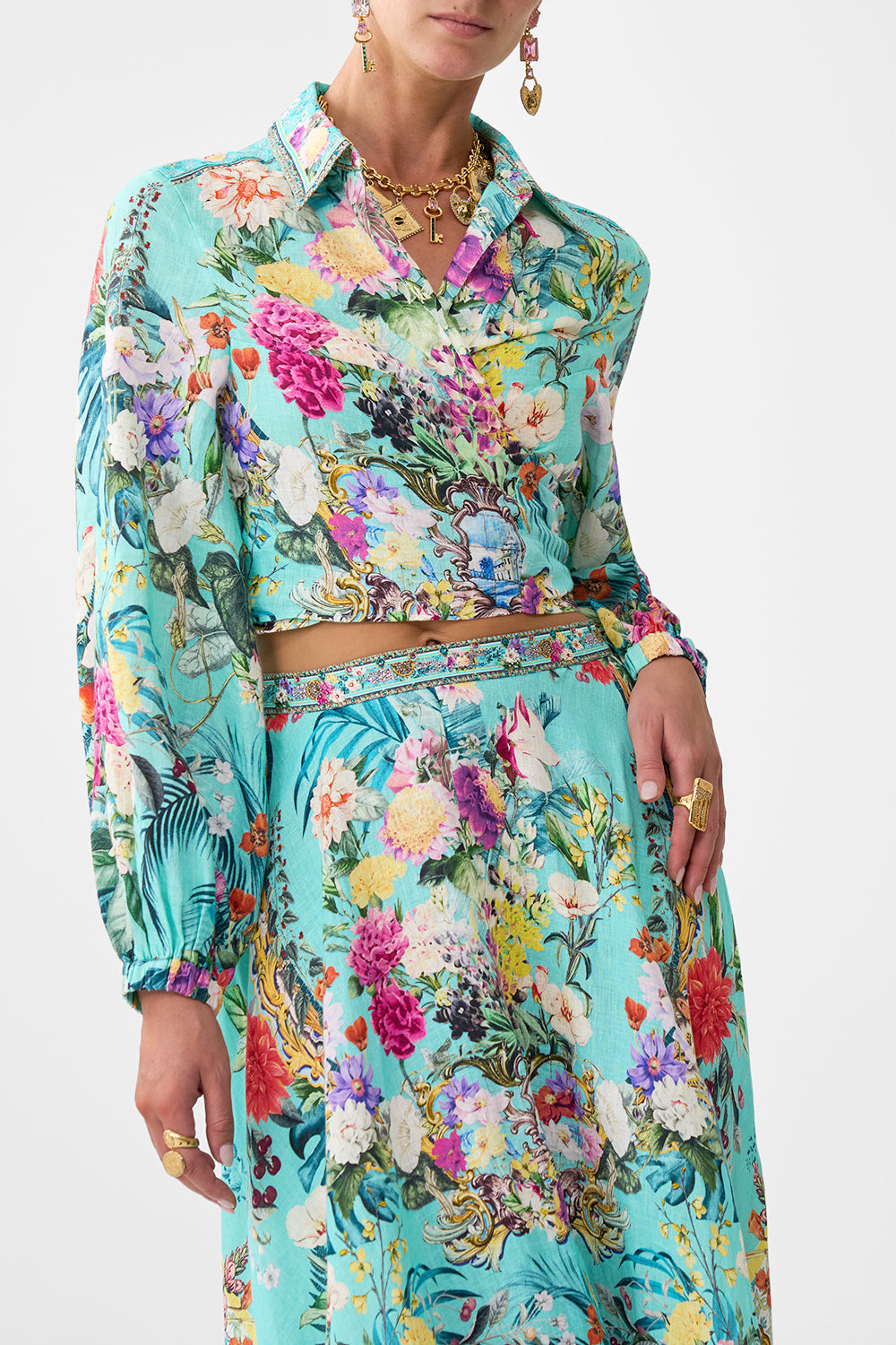 CROPPED WRAP SHIRT GARDENS OF QUELUZ