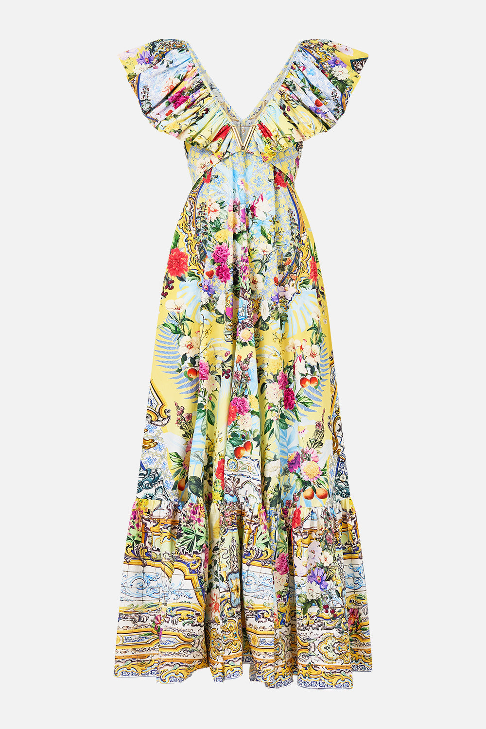 The Flor Fantástica Frill Neck Dress With Hardware | CAMILLA US