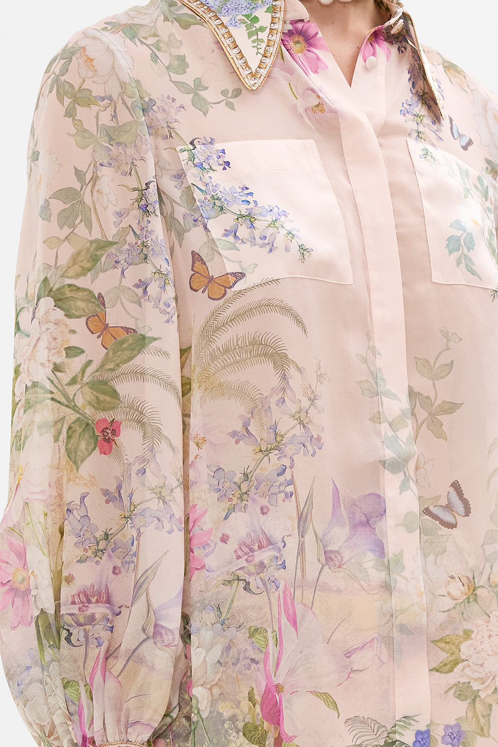 CURVED COLLAR BLOUSE WITH POCKETS PALACIO PLAYGROUND