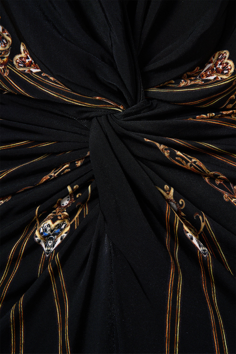 LONG SPLIT FRONT TWIST DRESS BAROQUE AROUND THE CLOCK