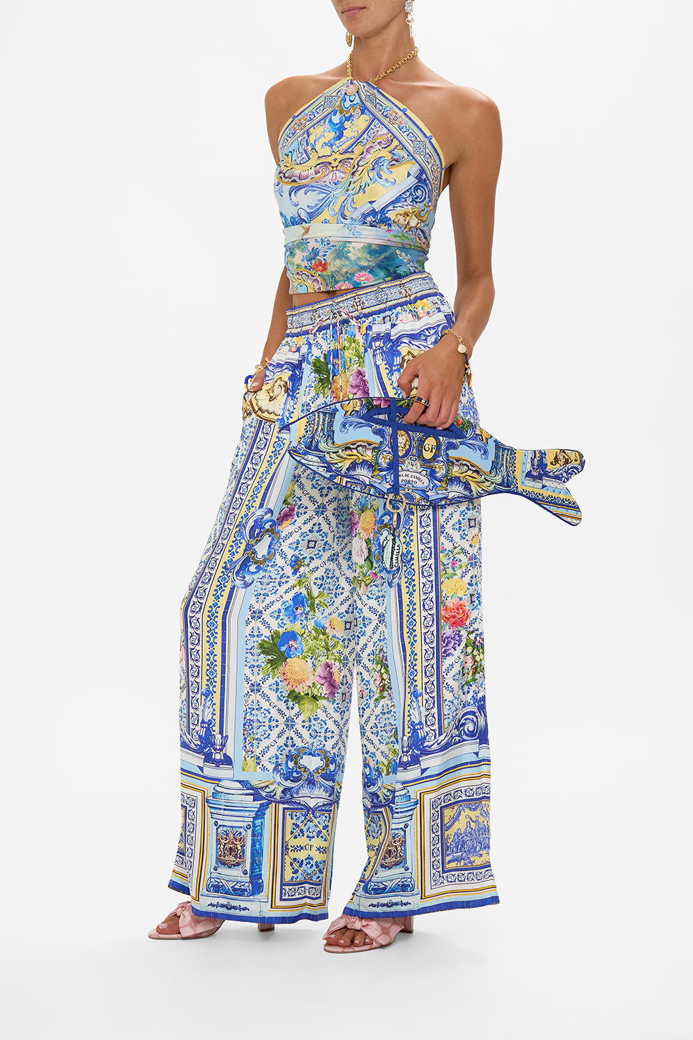 The CAMILLA STRAIGHT LEG PANT WALL TO WALL WONDERS in our  print.