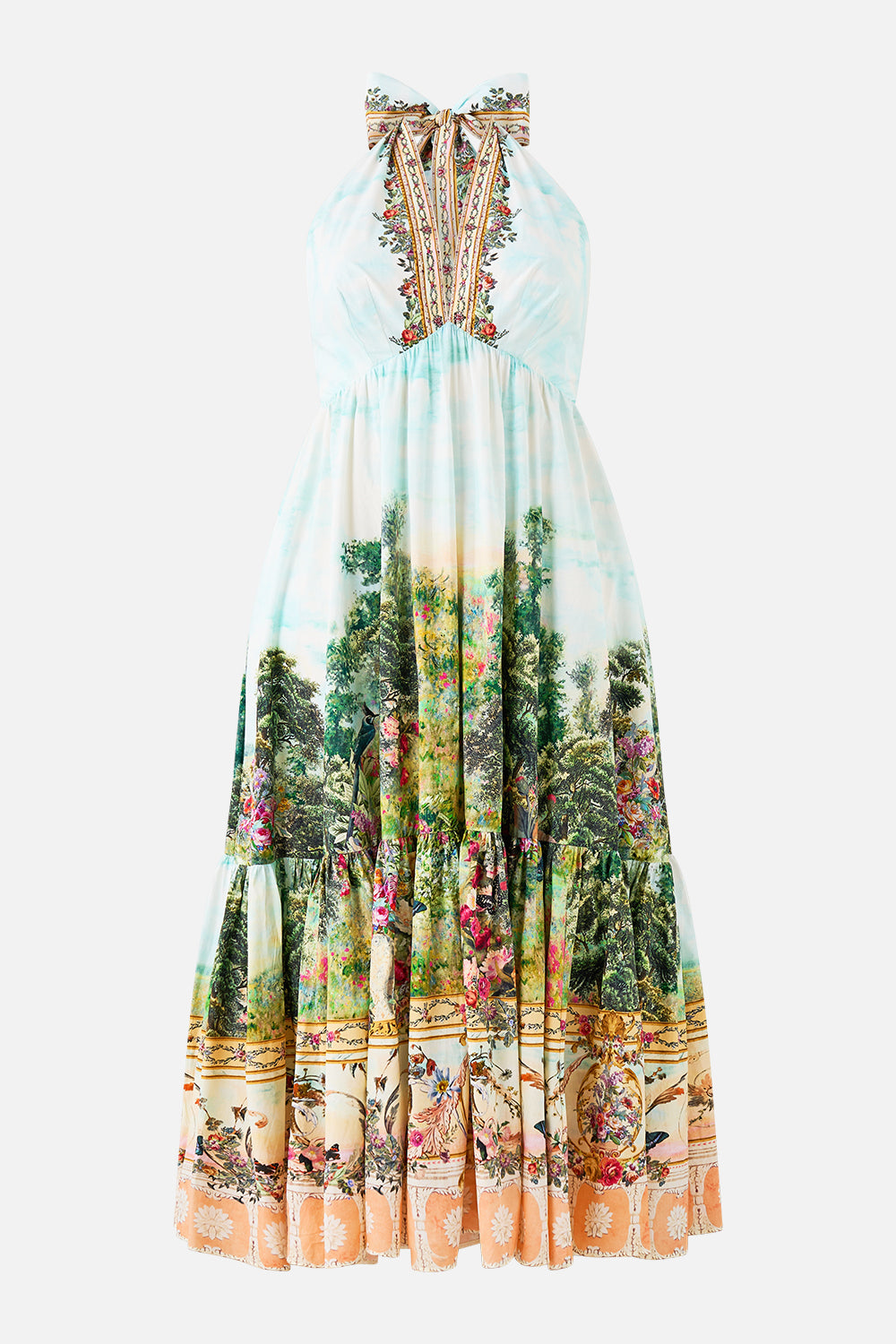 RUFFLE HEM HALTER DRESS ARCHES OF AMOR