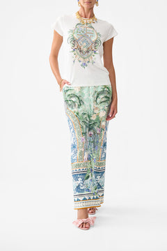 SLIM FIT ROUND NECK T-SHIRT - WHITE JARDIM PARTY