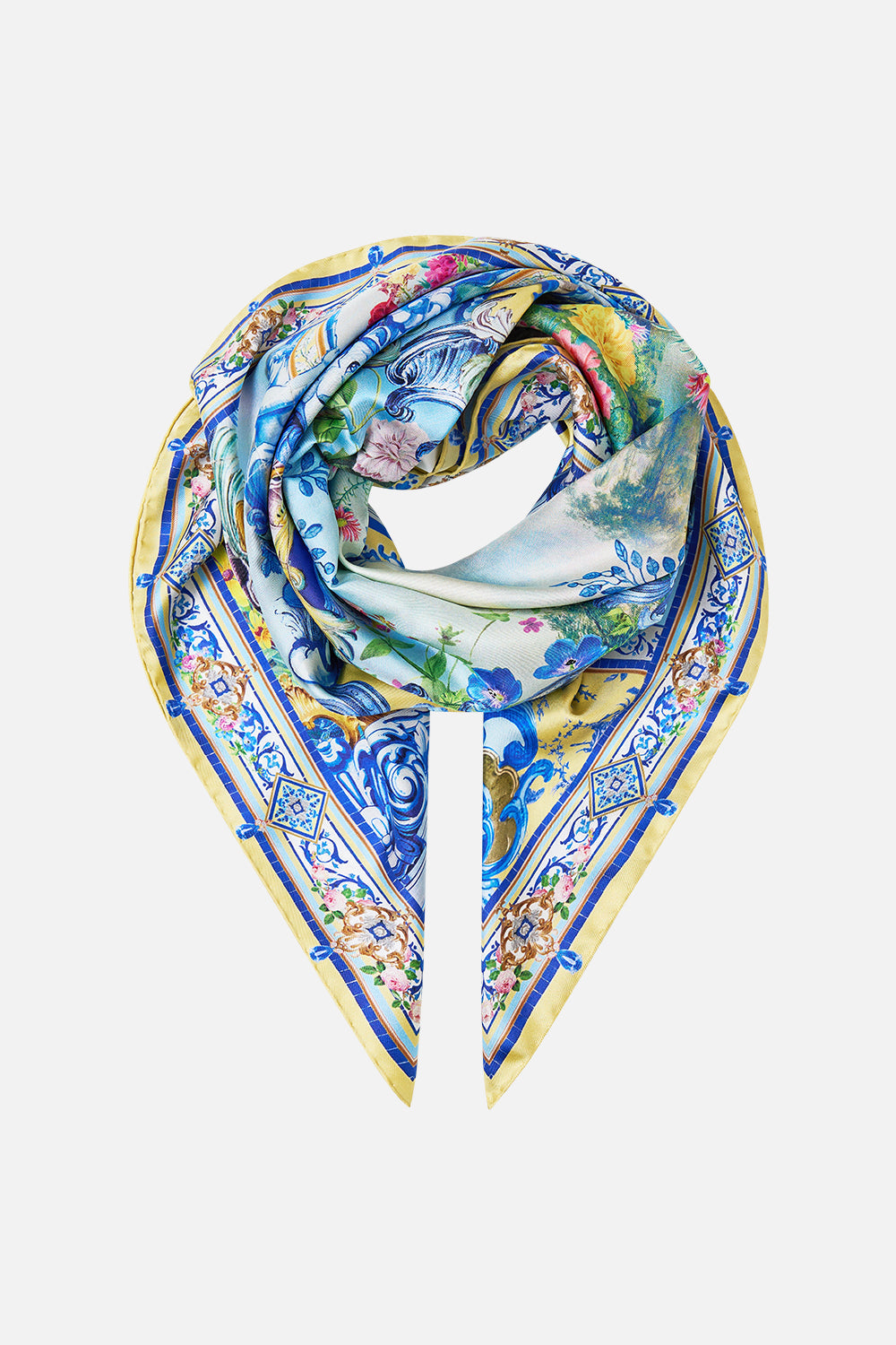 CAMILLA Silk Square Scarf in Wall To Wall Wonders print
