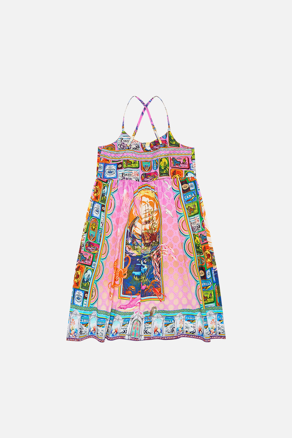 KIDS MIDI DRESS WITH CROCHET POCKETS 4-10 SALTY SPLENDOUR