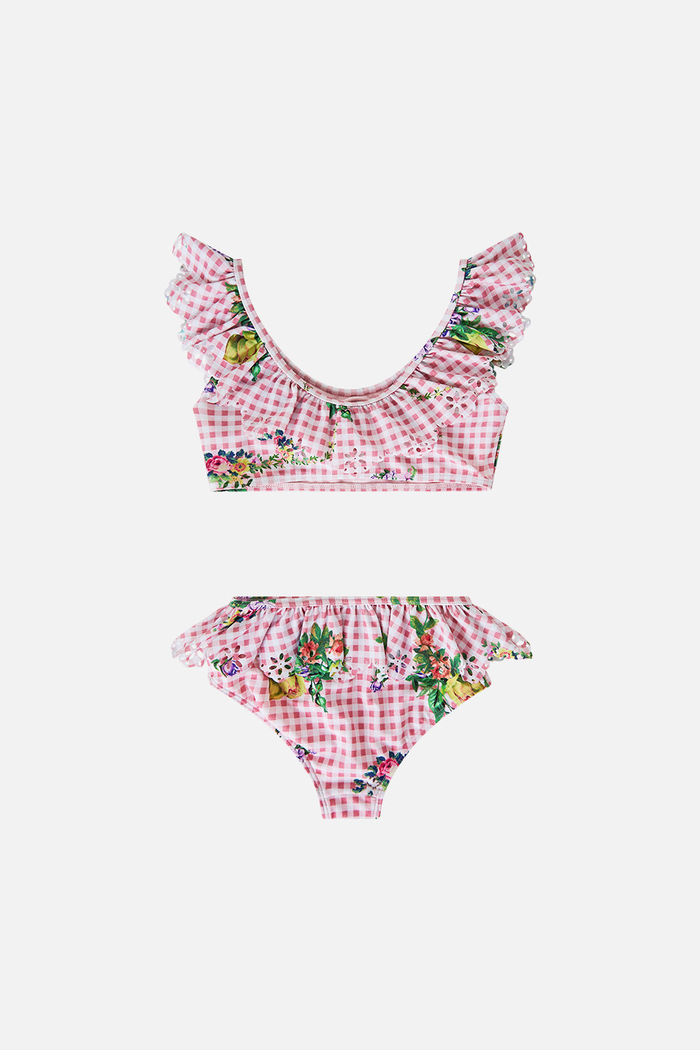 CONJUNTO DE BIKINI CROP CON VOLANTES PARA NIÑAS 4-10 LISBON LULLABY
